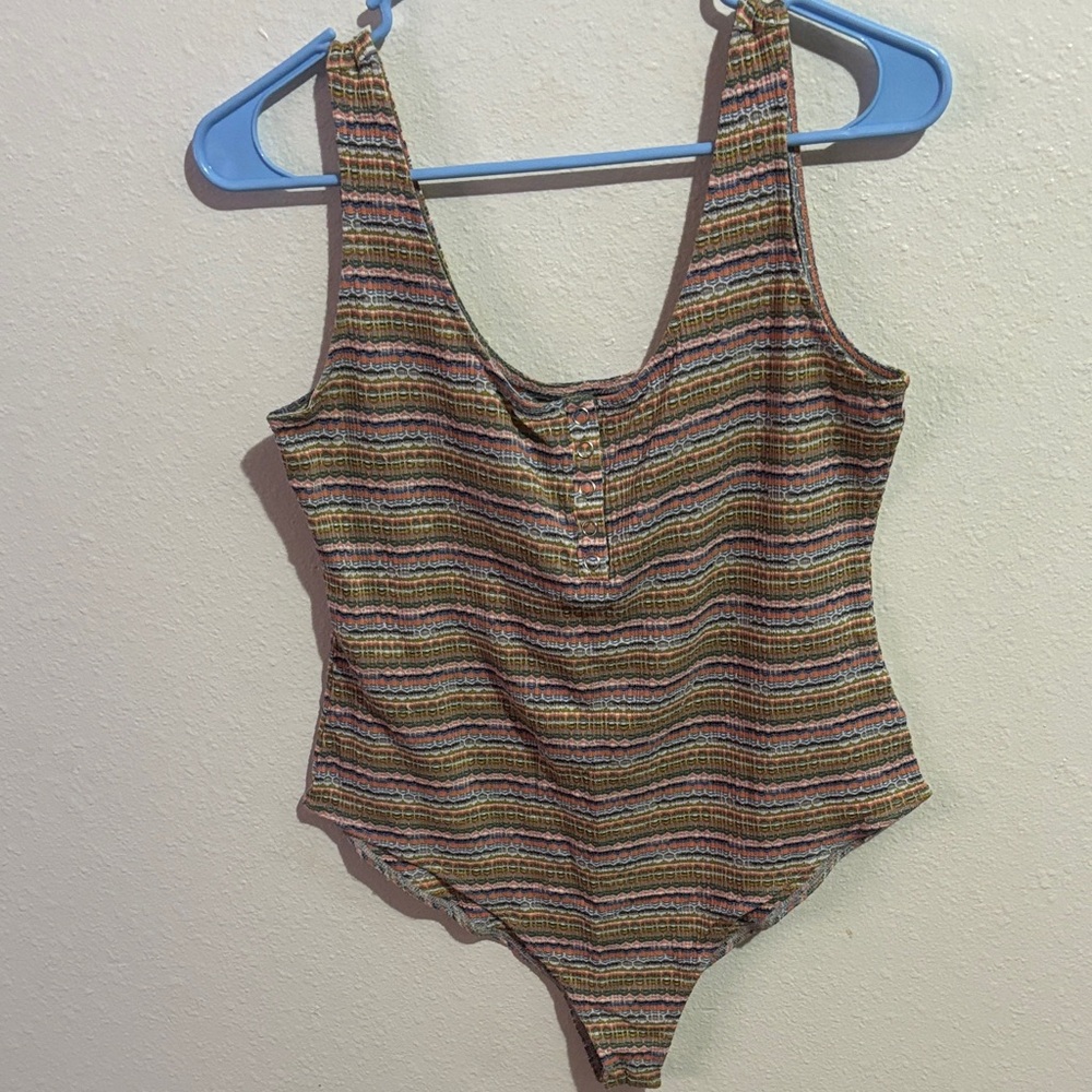 Wild Fable Multicolor Striped Bodysuit